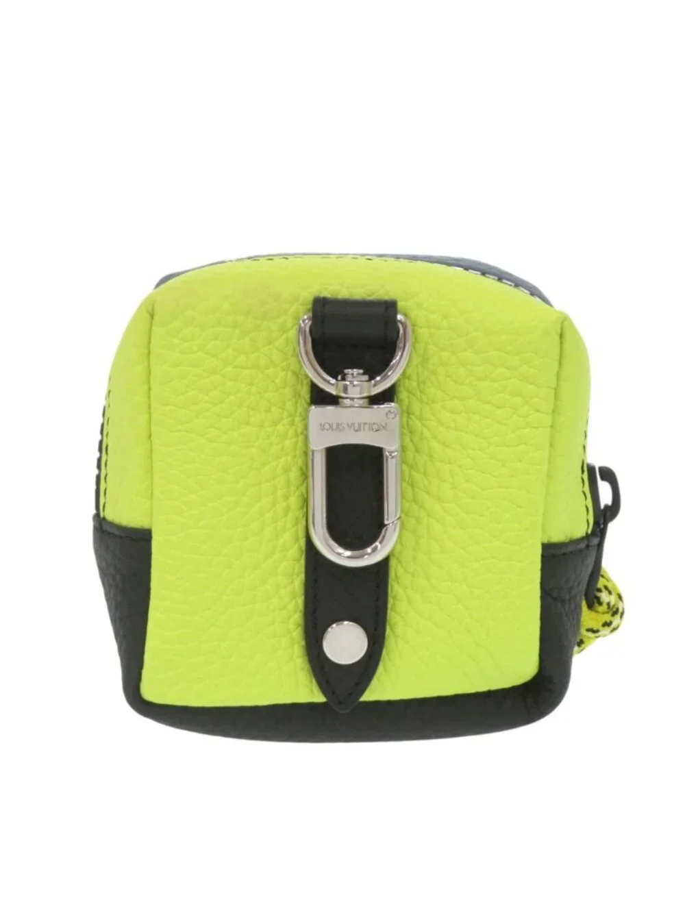 Louis Vuitton Square Pouch Color Blocks Taurillon Leather Blue Gray Yellow Charm